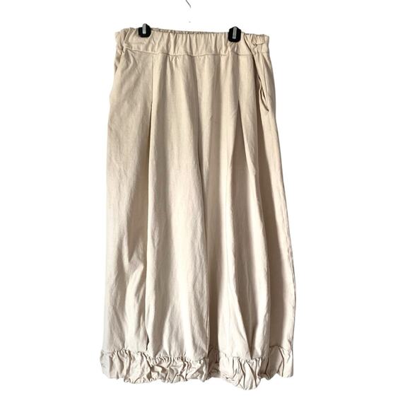Free People Beach Flax Cream Cropped Wide Leg Pants size large - Picture 1 of 8